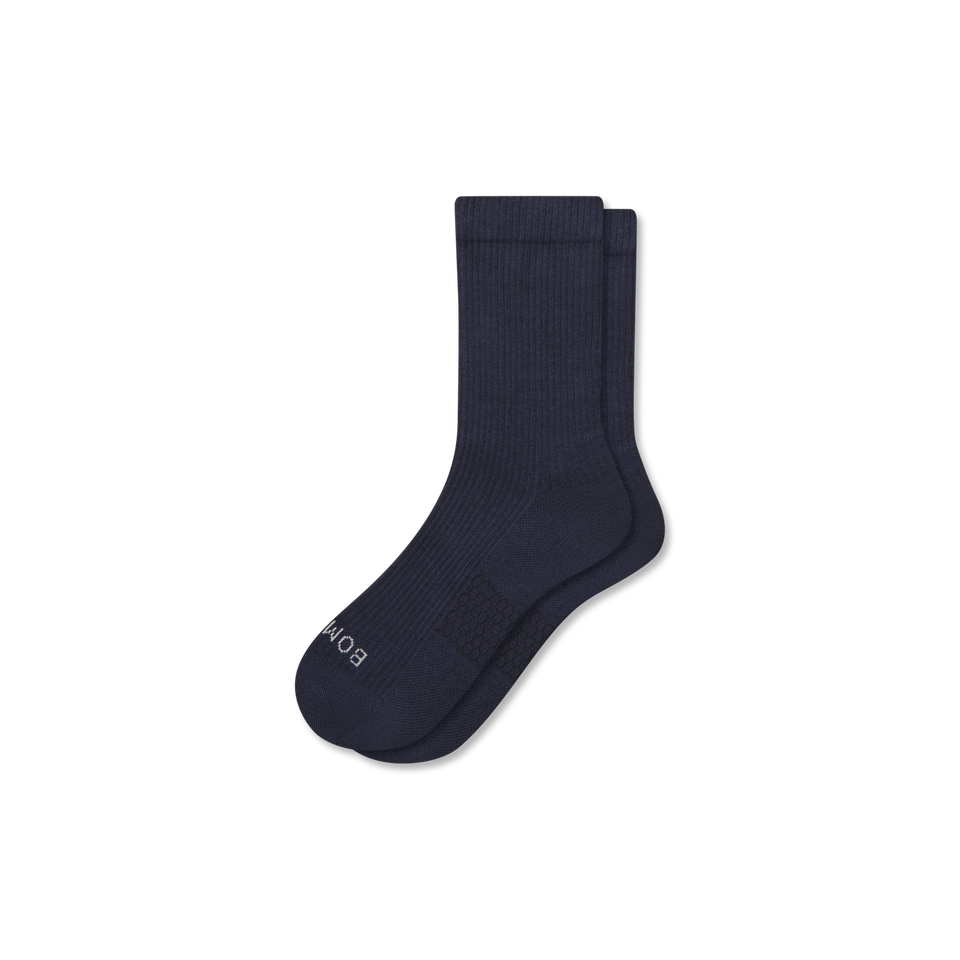 Modern Rib Half Calf Socks - midnight navy L [10047]