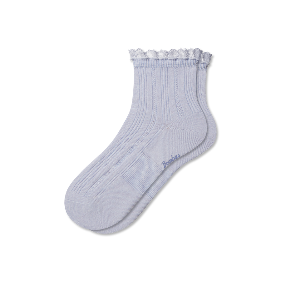 Women's Ruffle Lace Quarter Socks - Outdoor Low Cut Support