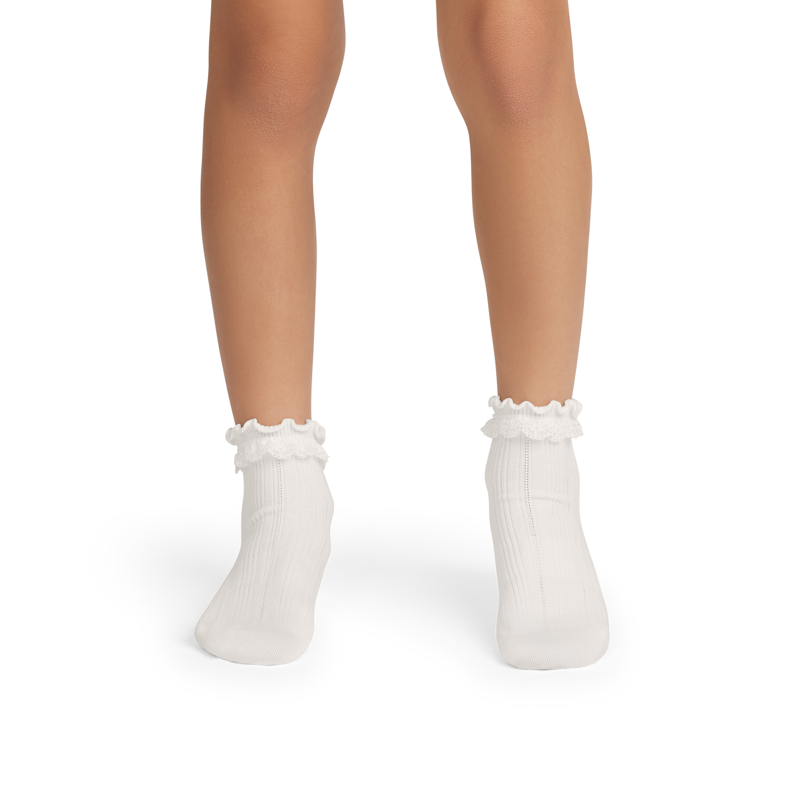 Ruffle Rib Quarter Socks - soft white YO1 [10092]