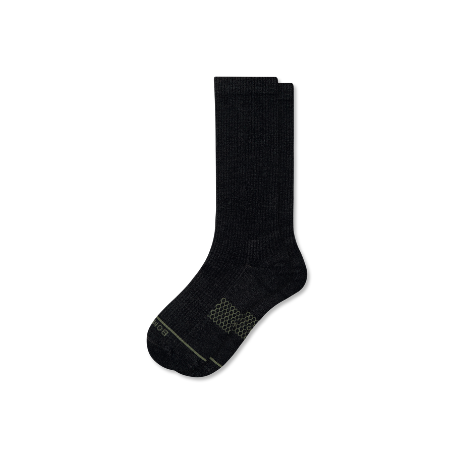 Men's Merino Wool Blend Modern Rib Calf Socks - Breathable Home Move