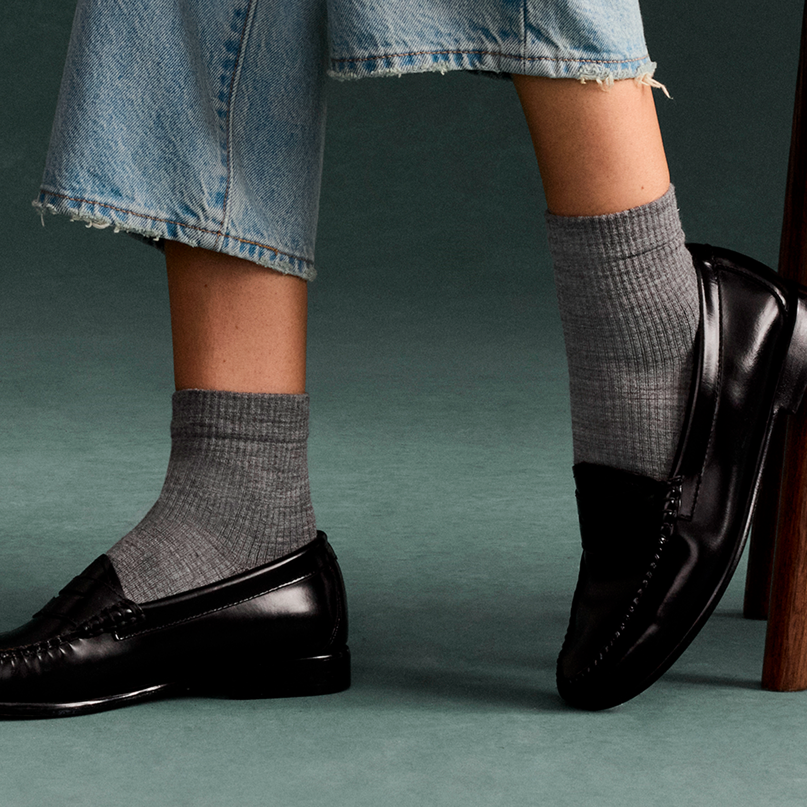 Merino Modern Rib Quarter Socks - grey shadow [LIFESTYLE] [10117]