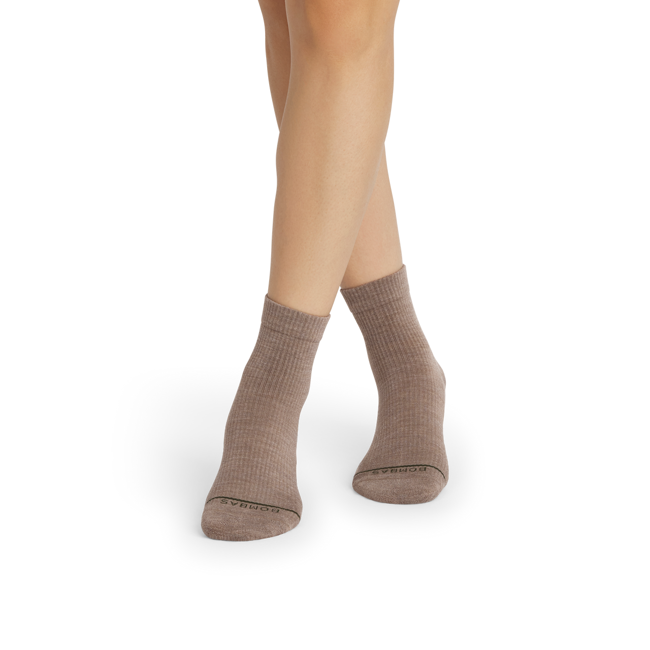 Merino Modern Rib Quarter Socks - warm taupe WO1 [10117]