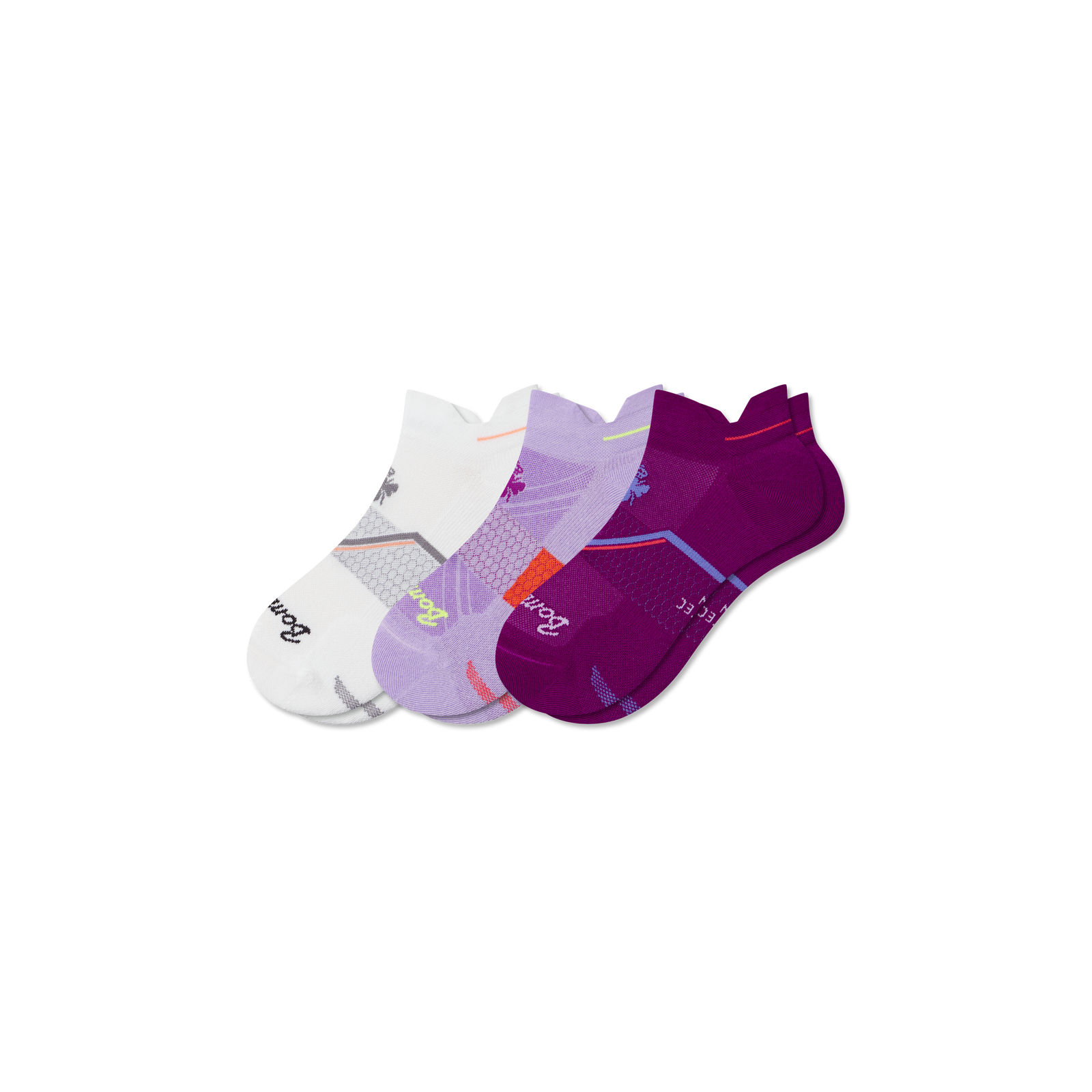 Women's Running Ankle Sock 3-Pack - vivid magenta mix L [10181]