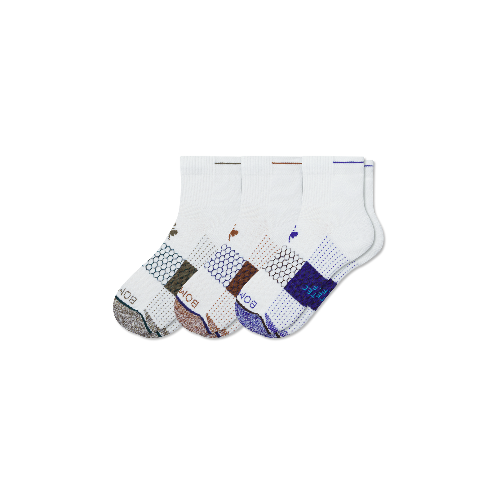 Golf Quarter Sock 3-Pack - cocoa blue mix L [10197]