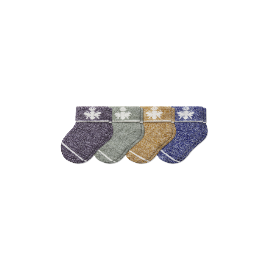 Baby Merino Wool Blend Calf Sock 4-Pack (0-6 Months) - Trail School Rotation