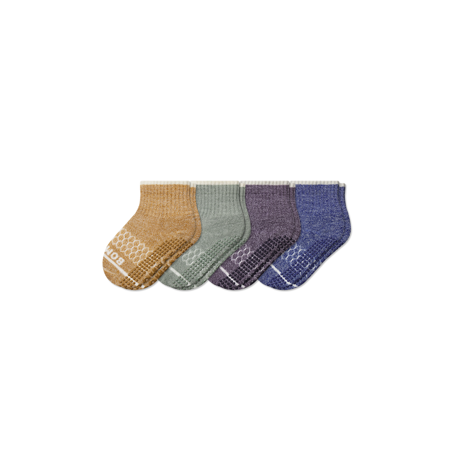 Toddler Merino Wool Blend Gripper Calf Sock 4-Pack - Light Studio Step