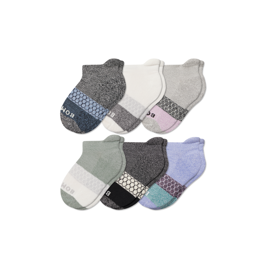 Junior Tri-Block Ankle Sock 6-Pack - Fresh Low Cut Move