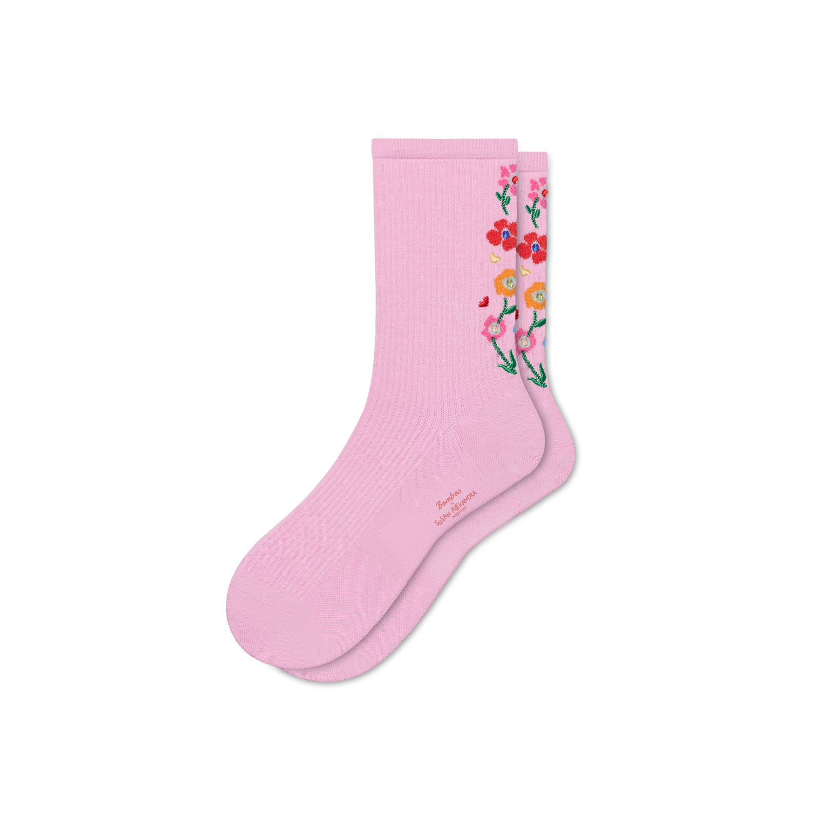 Lightweight Ribbed Half Calf Socks - Bliss Pink L [10345]