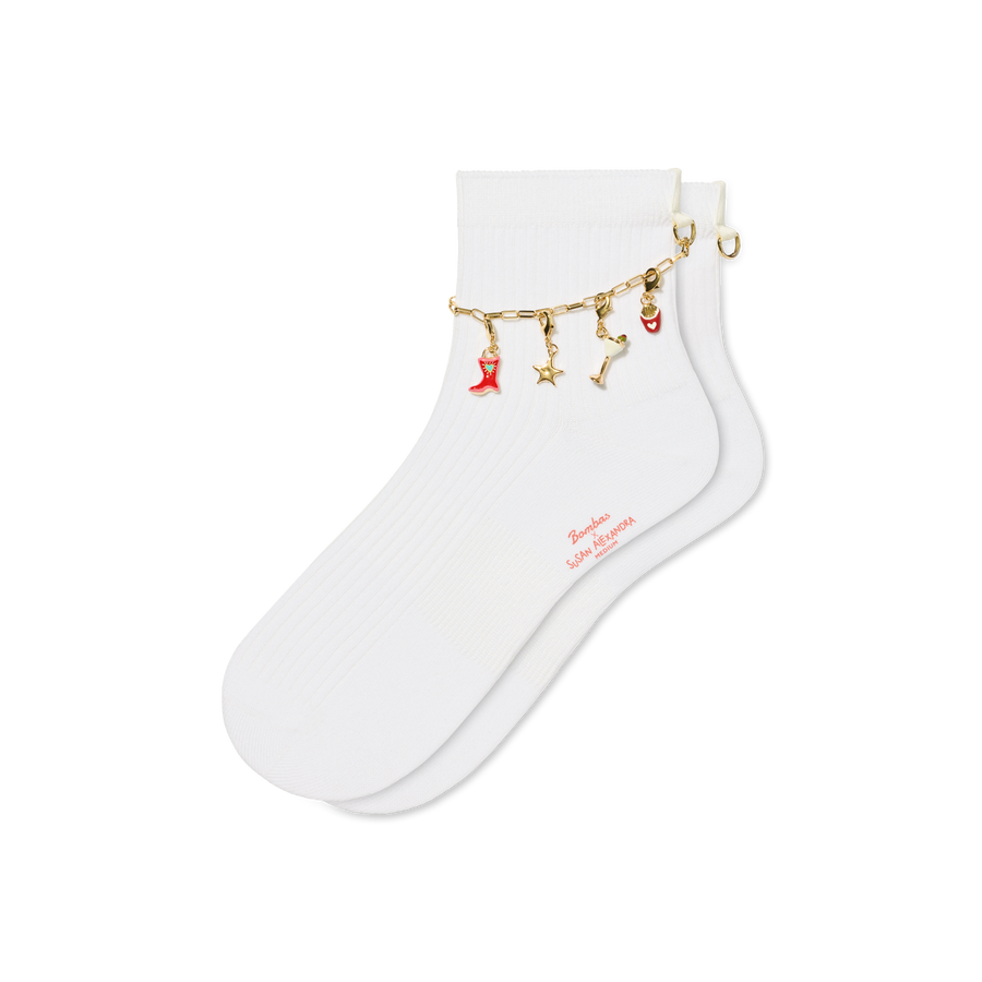 Bombas x Susan Alexandra Charms and Anklet Quarter Socks - Comfort Hike Move