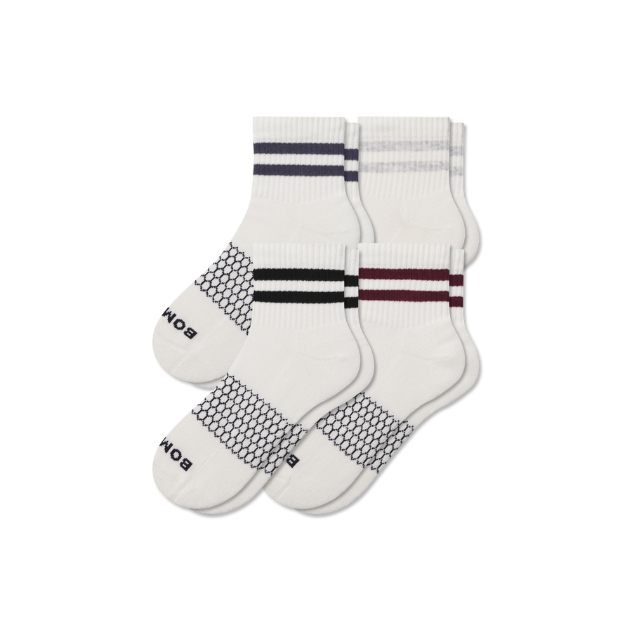 Men's Vintage Stripes Quarter Sock 4-Pack - Outdoor Trail Rotation