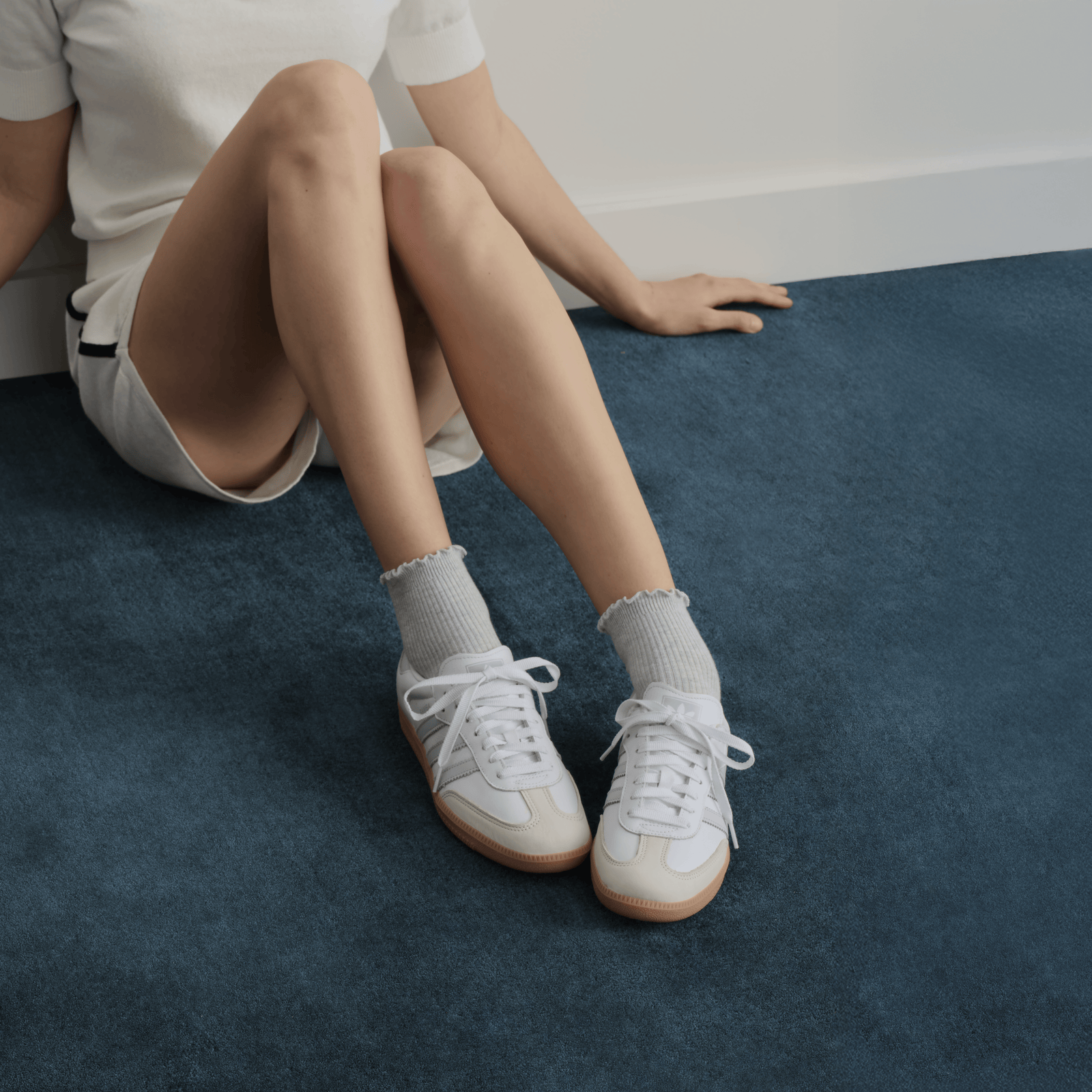 Ruffle Rib Quarter Socks - light grey heather [LIFESTYLE] [10500]