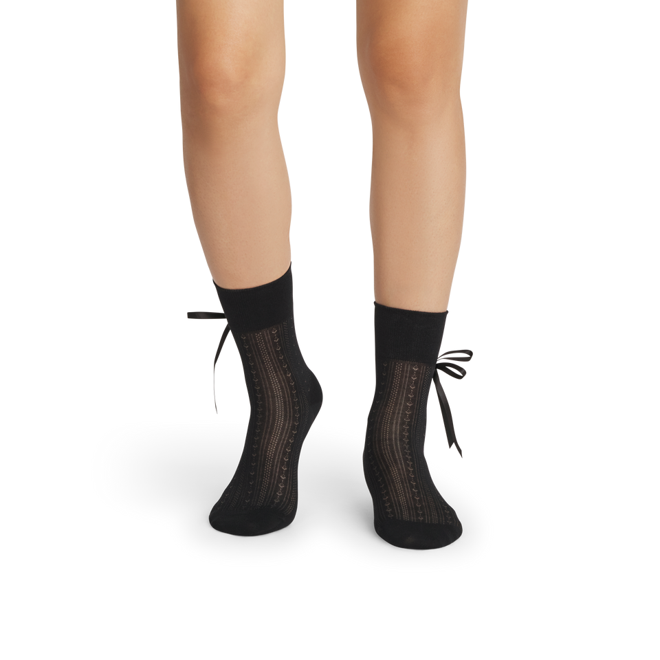 Lightweight Bow Half Calf Socks - black WO1 [10513]