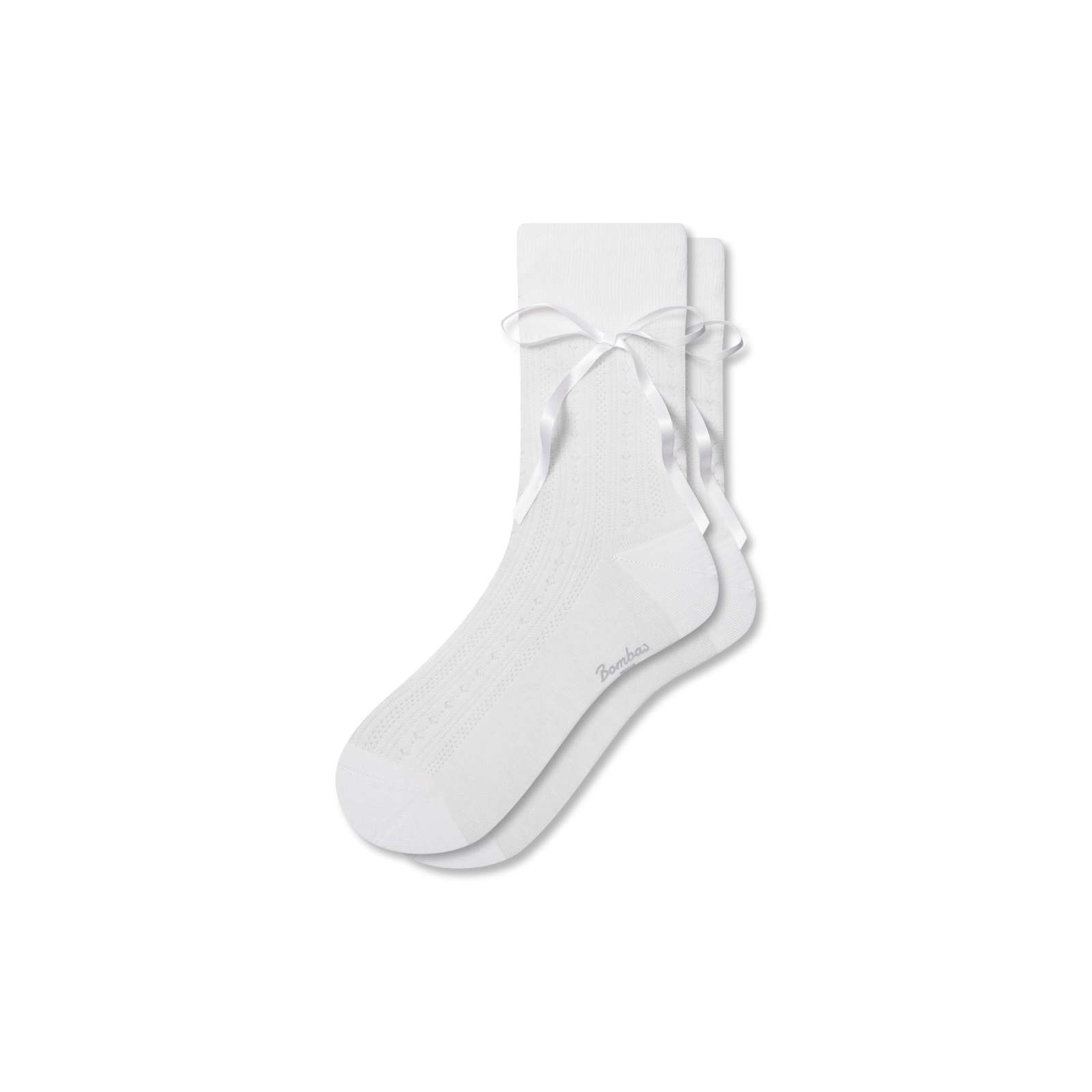 Lightweight Bow Half Calf Socks - white L [10513]
