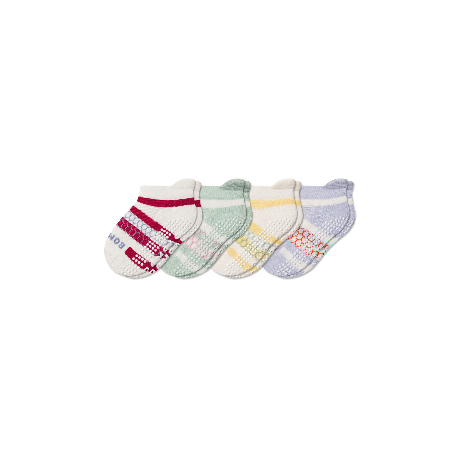 Toddler Gripper Ankle Socks - Mint Stripe Mix L [10559]