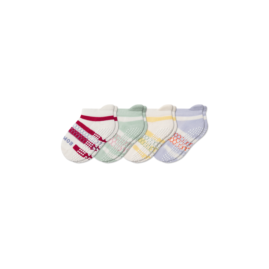 Toddler Stripes Gripper Ankle Sock 4-Pack - Easy Recovery Step