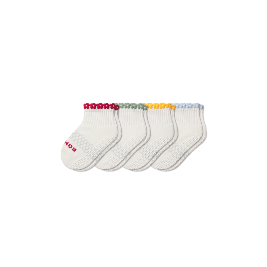 Toddler Daisy Chain Gripper Calf Sock 4-Pack - Run Lounge Rotation