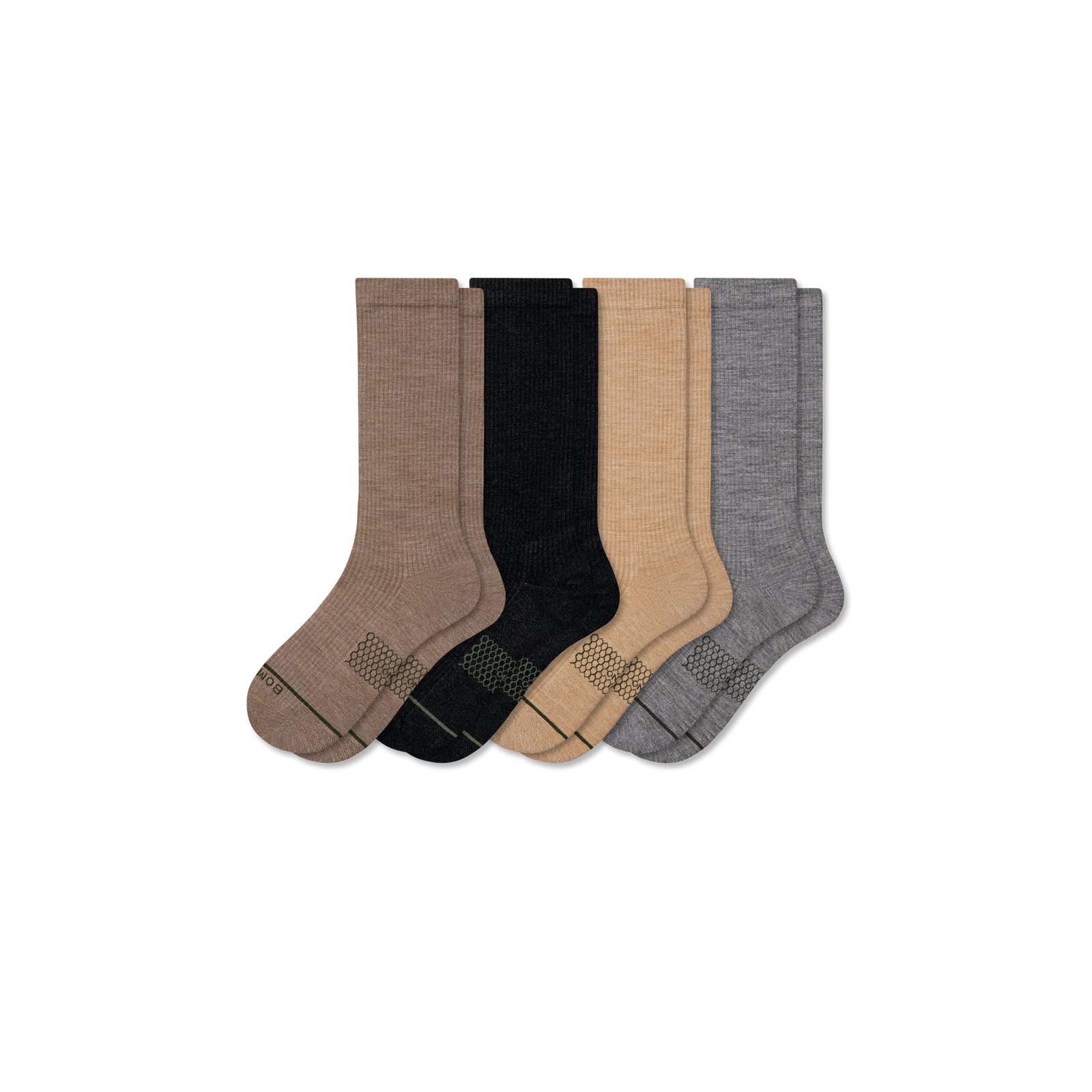 Merino Modern Rib Calf Socks - grey taupe mix L [10591]