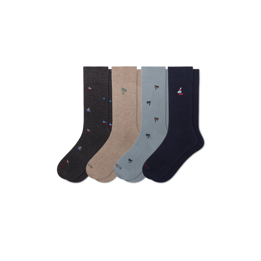 Men's Dress Calf Sock 4-Pack - Light Court Wear