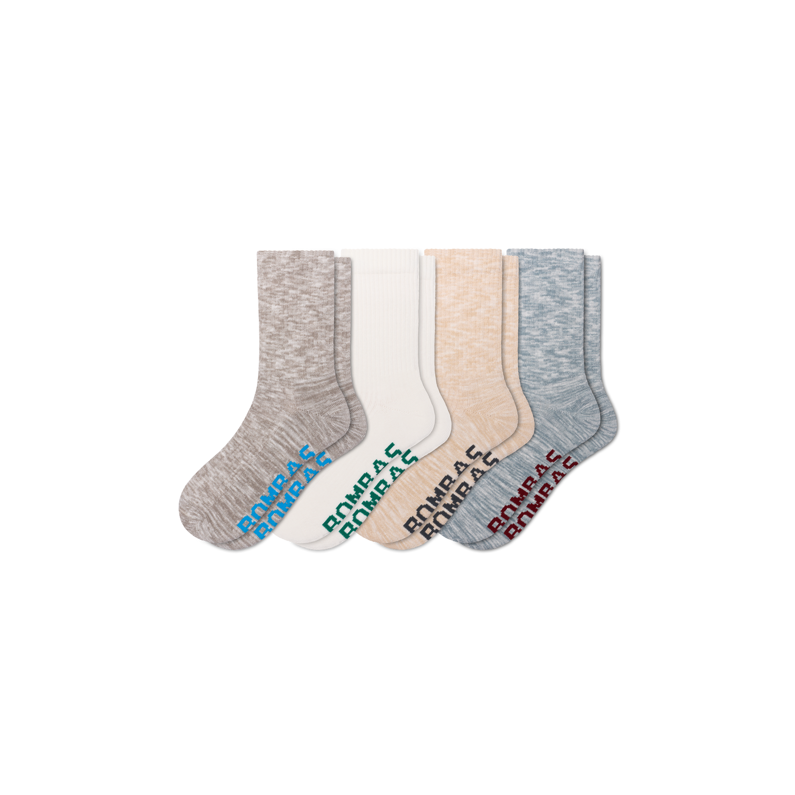 Men's Summer Slub Half Calf Socks - Storm Mix L [11210]