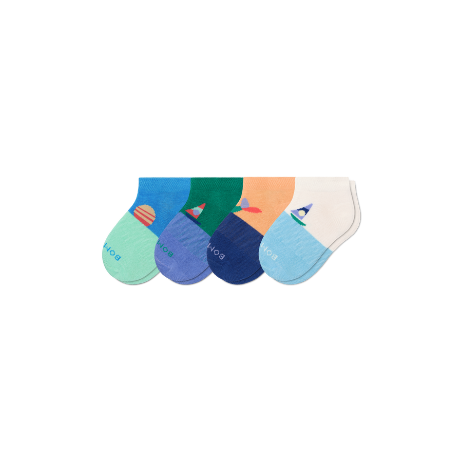 Junior Lightweight Ankle Sock 4-Pack - Cozy Low Cut Fit