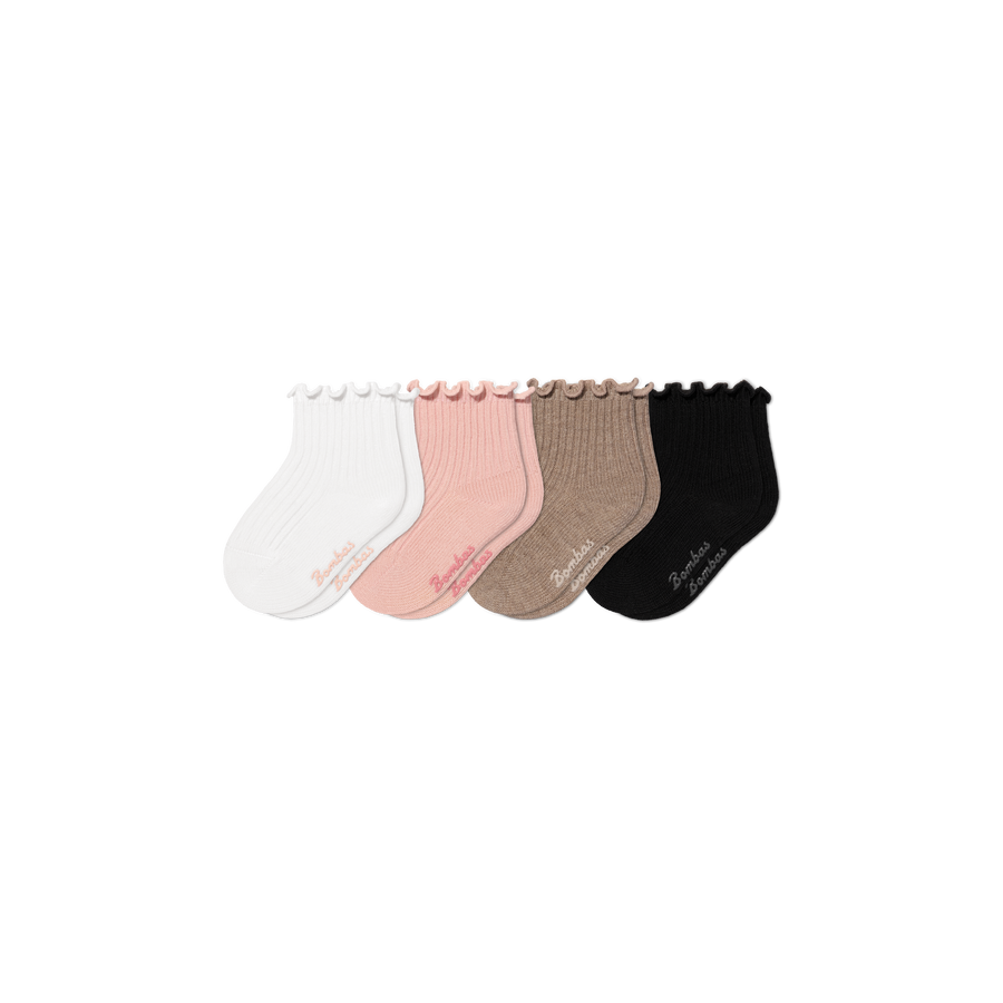Baby Ruffle Rib Calf Sock 4-Pack (6-12 Months) - Light Shift Comfort