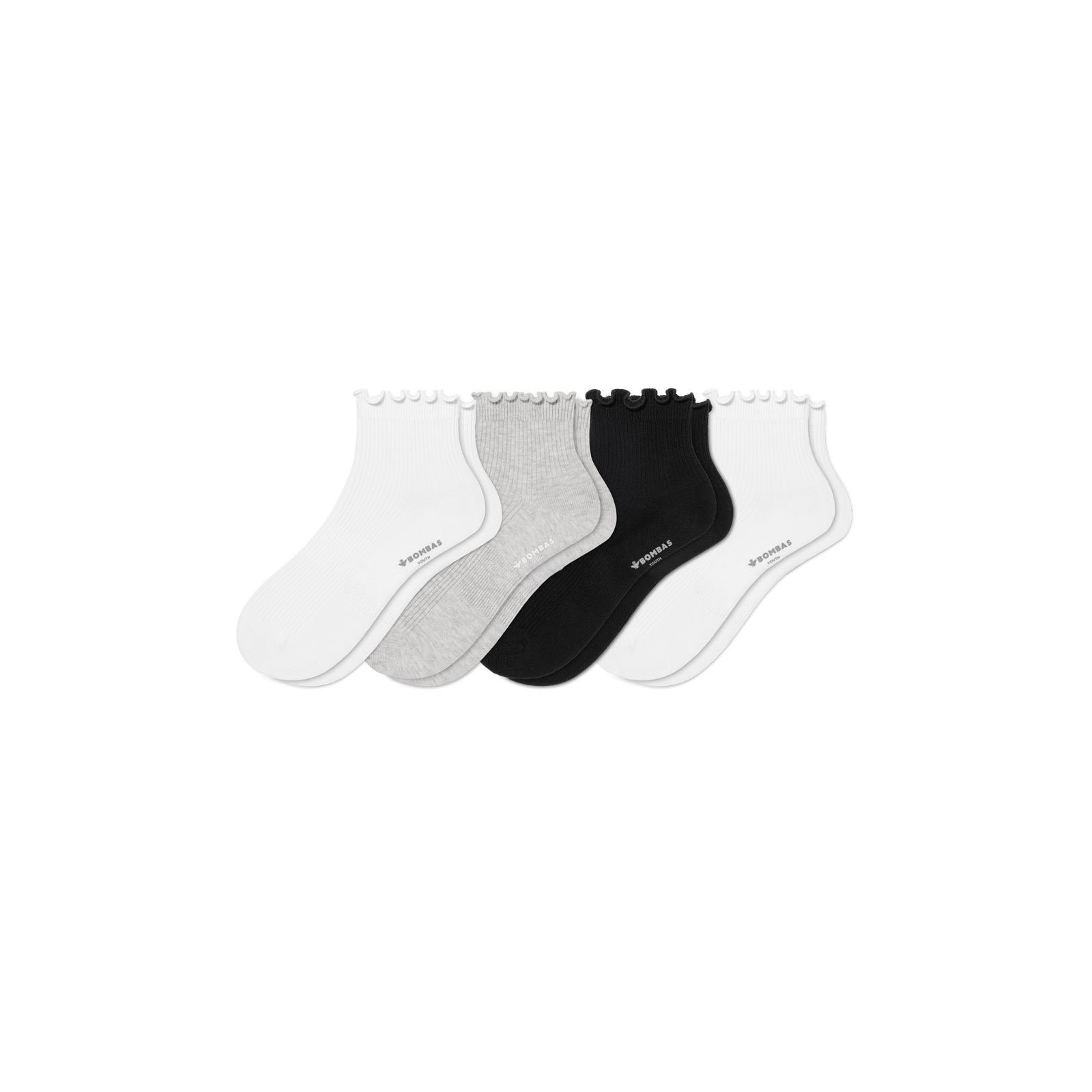 Ruffle Rib Quarter Socks - mixed L [11316]