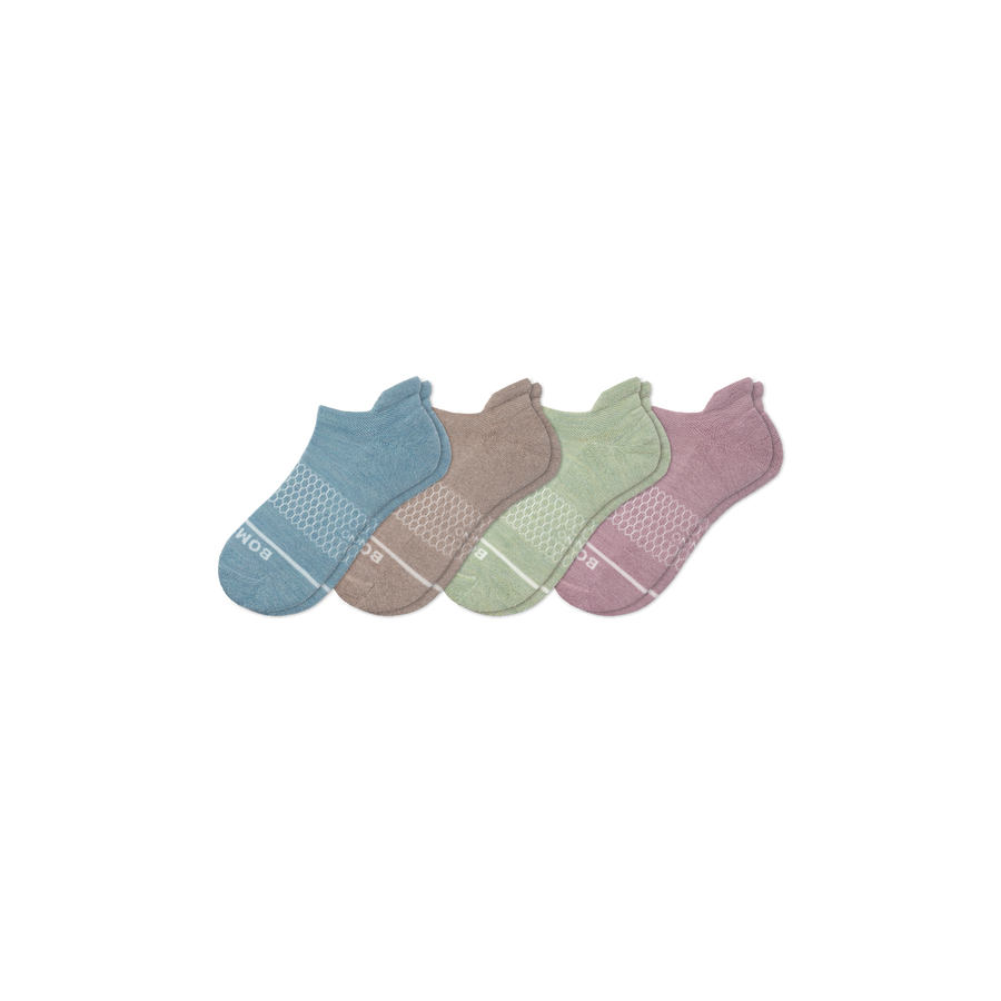 Women's Merino Wool Blend Ankle Sock 4-Pack - Smooth Court Step