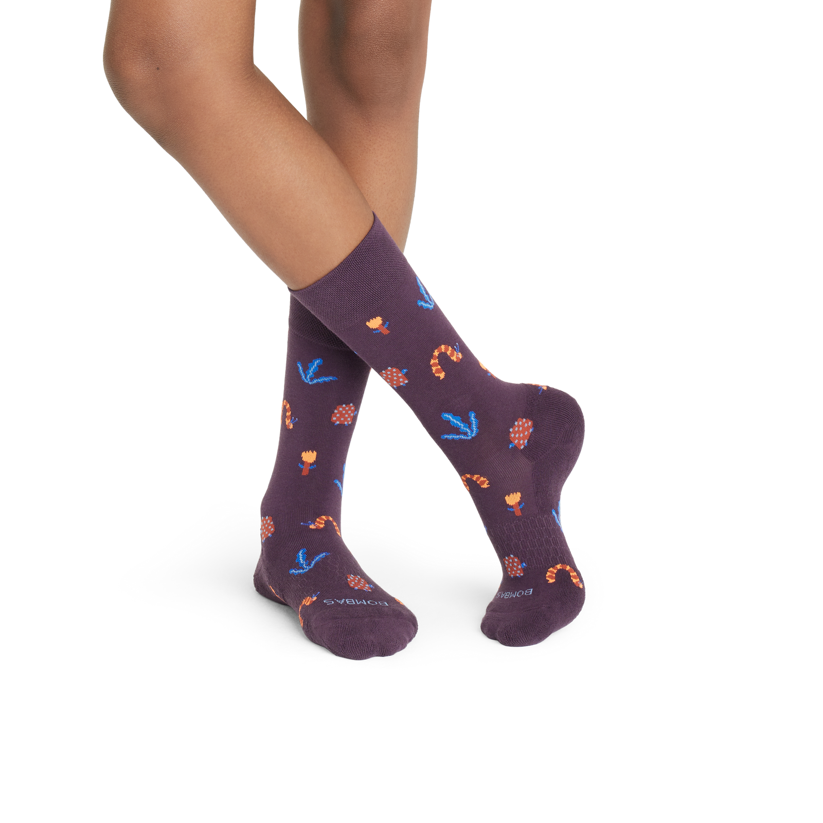 Dress Calf Sock Turtle Caterpillar Purple Plum YO1