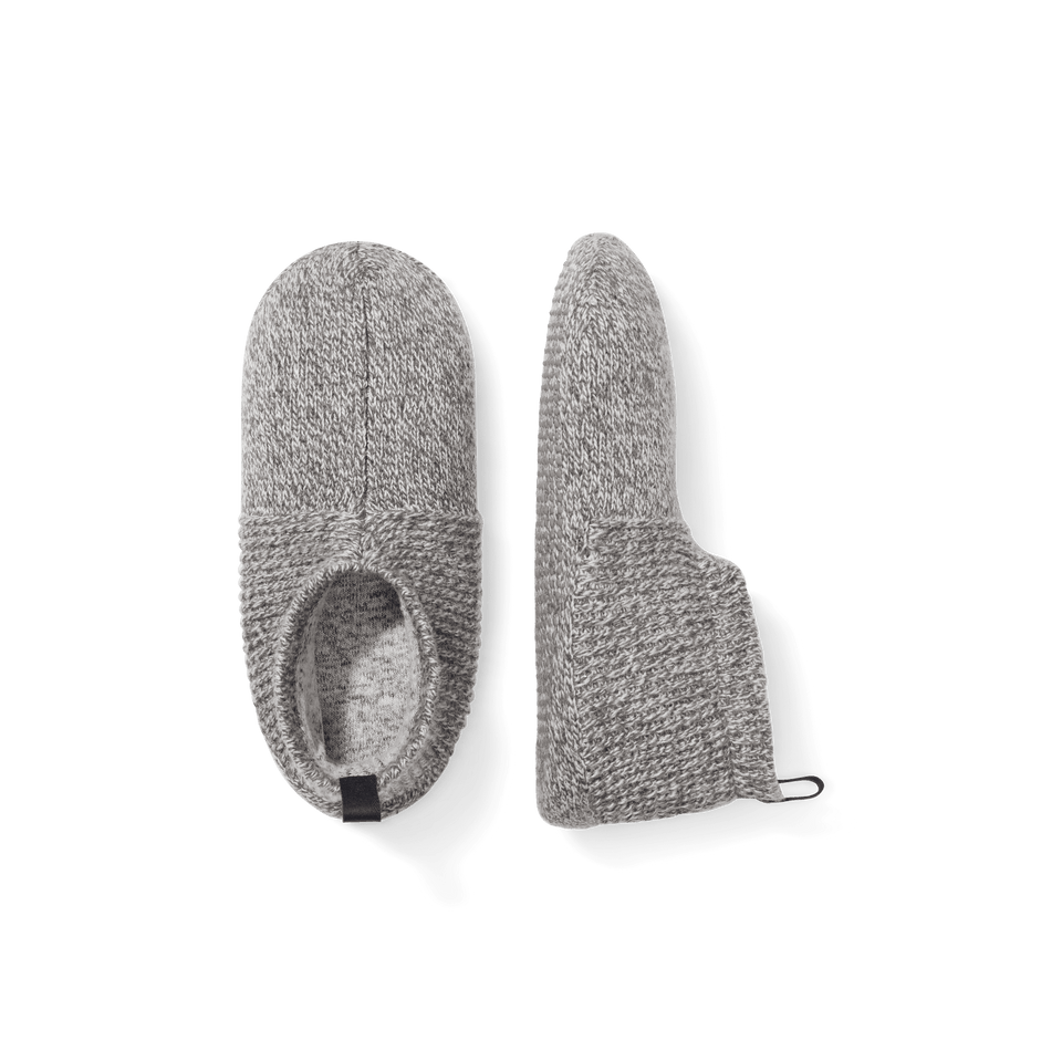 Marl Gripper Slipper Medium Grey Heather L Front + Side