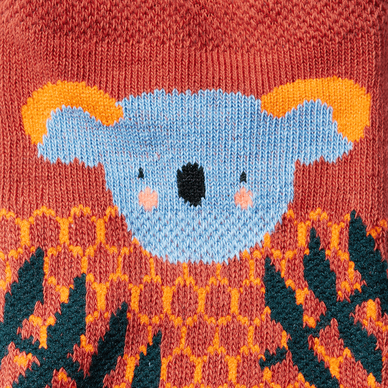 Youth Conversationals Ankle Sock Koala Burnt Umber Detail