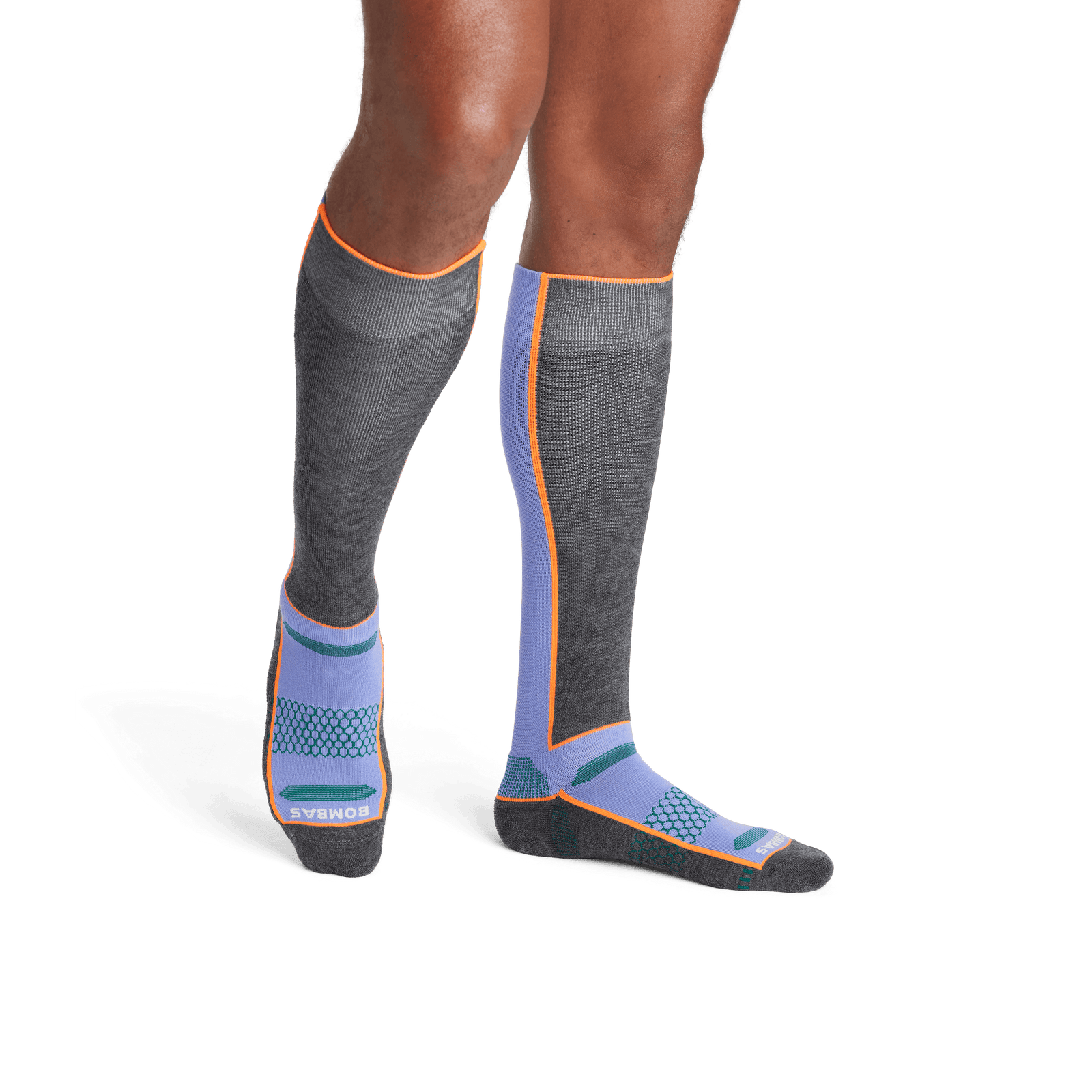 Merino Wool Blend Mid-Cushion Ski & Snowboard Socks Blue Iris MO1