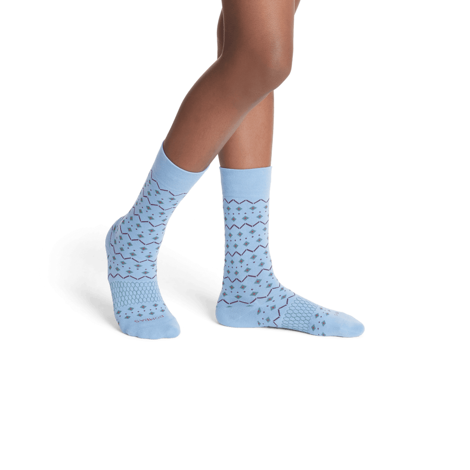 Youth Dress Micro Fair Isle Calf Celeste YO1