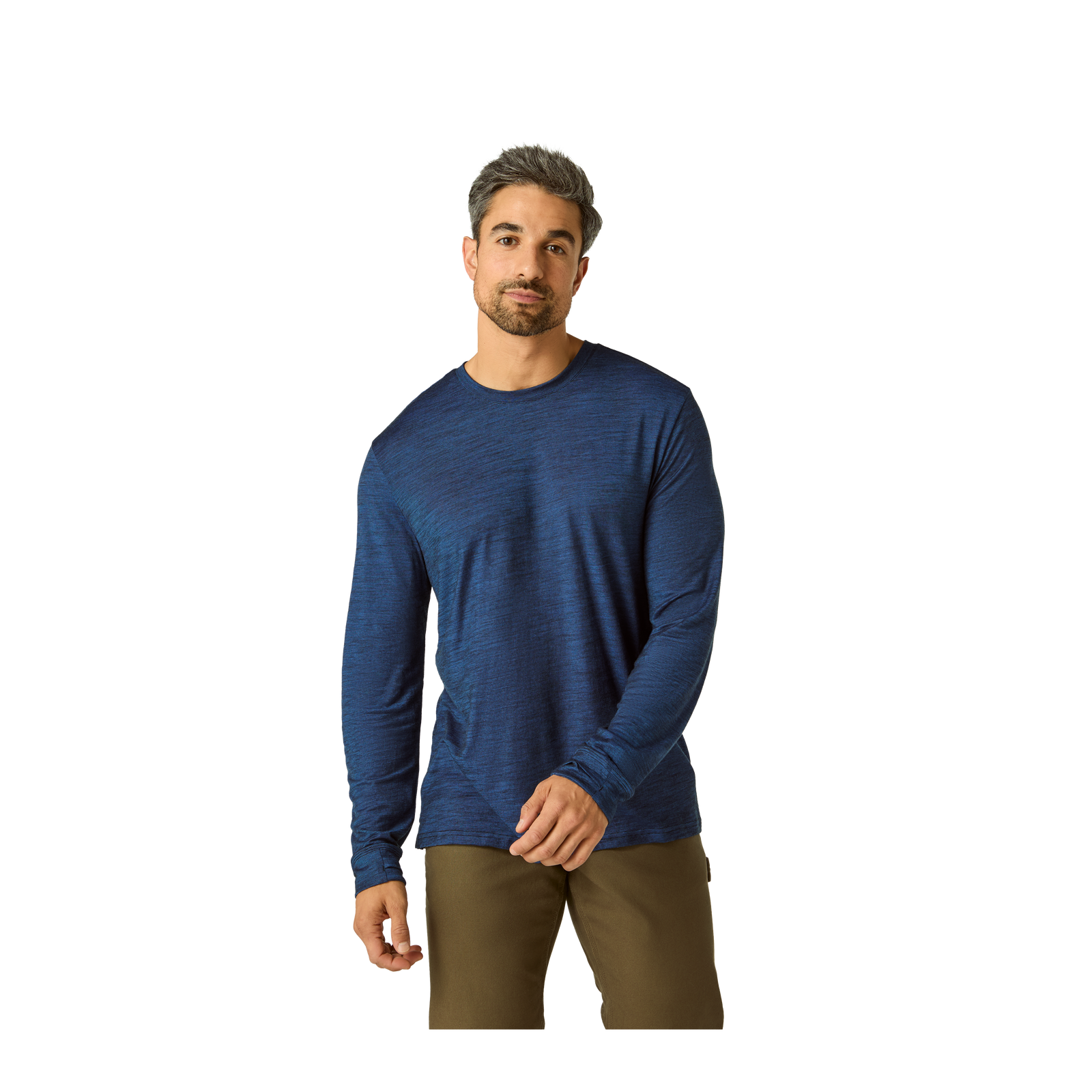 Men's Merino Blend Crew Neck Long Sleeve T-Shirt - Moon Lagoon MO1 [7052]
