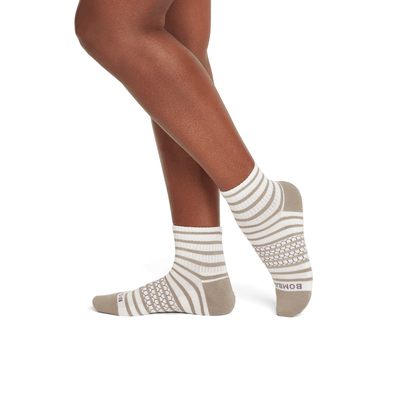 Striped Quarter Socks washedtaupe-WO-3-transparent