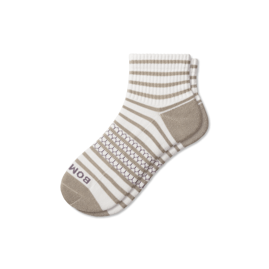 Women's Coastal Stripe Quarter Socks - Classic Everyday Fit