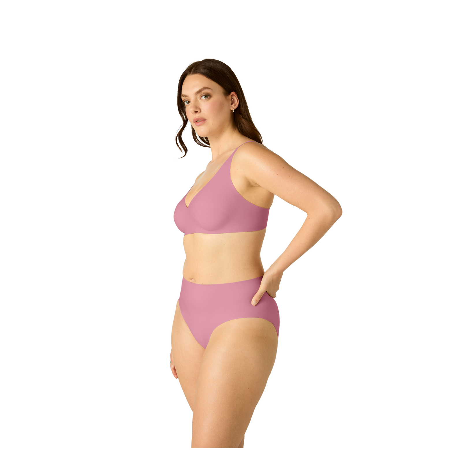 Women's No Show High Rise Brief - dried rose WO3 [7197]