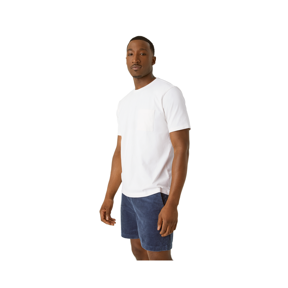 Premium Weight Pocket Crew Neck T-Shirt - Soft White MO2 [7248]
