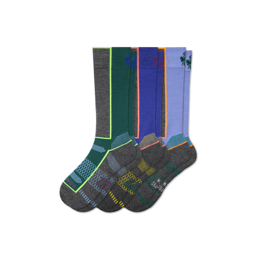 Youth Mid-Cushion Merino Wool Blend Ski & Snowboard Sock 3-Pack - Outdoor Step