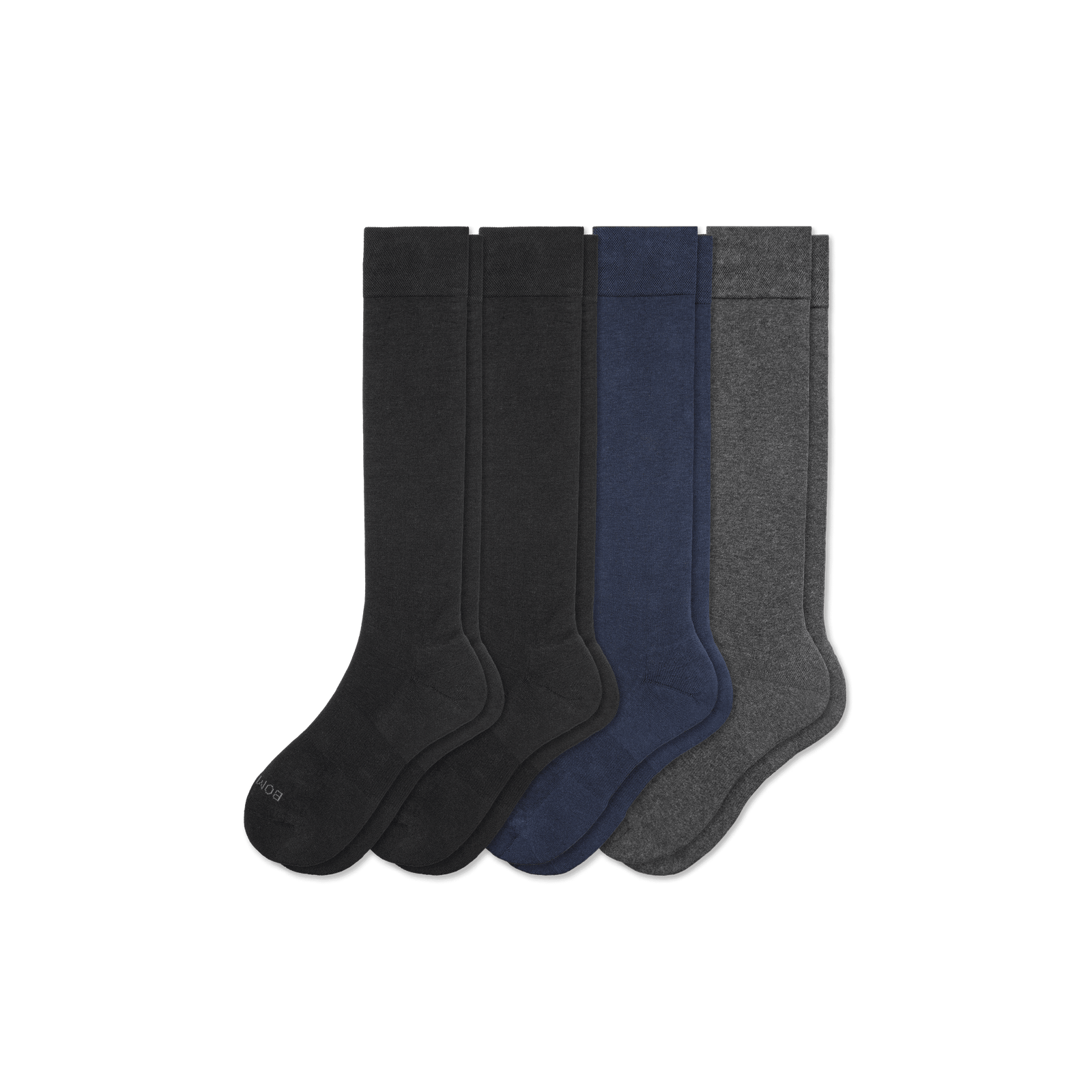 Men's Dress Knee High Sock Solid Mixed 4-Pack L