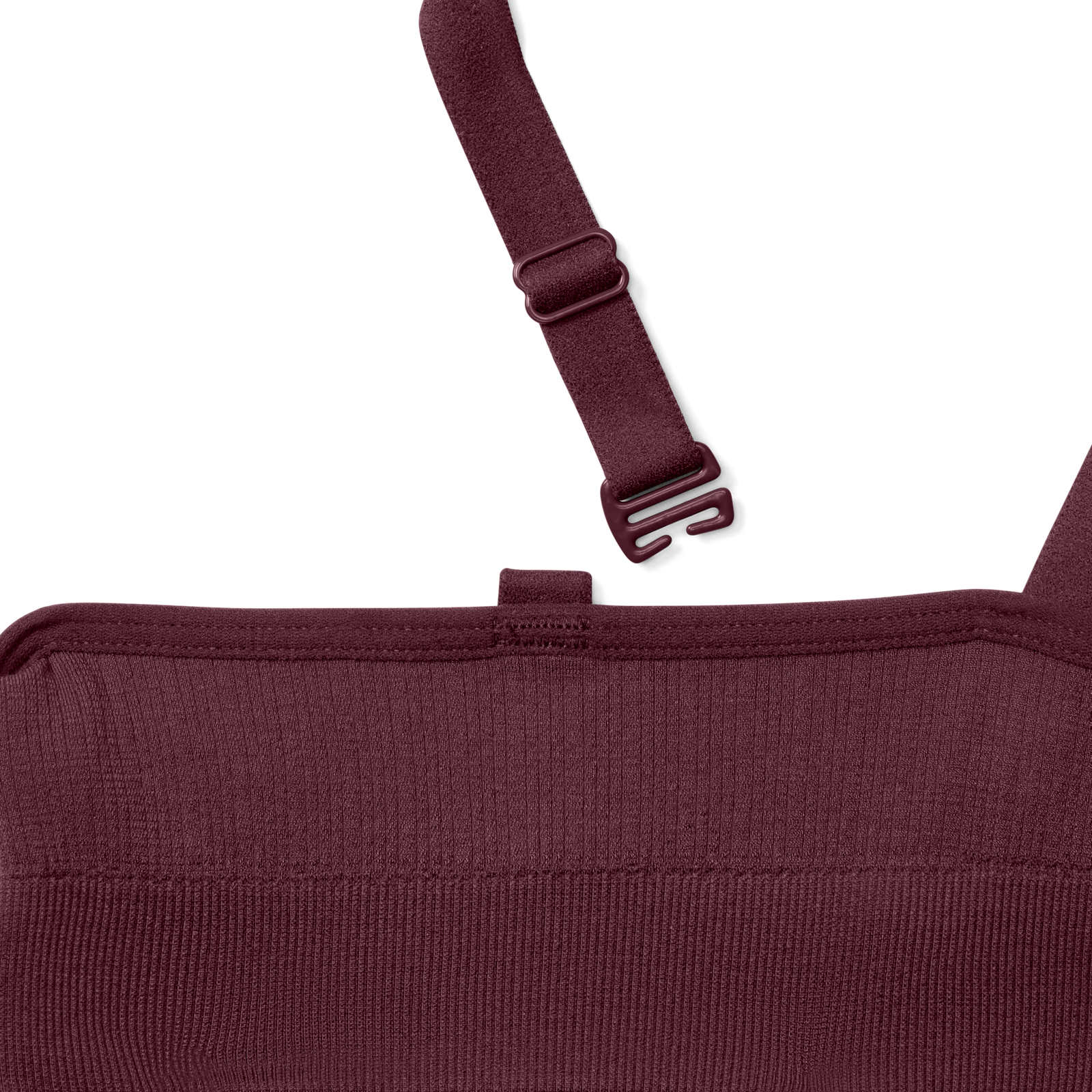 Women's Ribbed Seamless Triangle Bralette - burgundy Detail [7665]