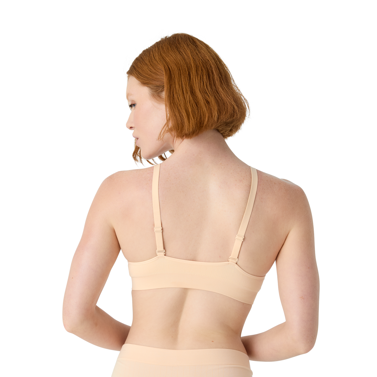 Women's Ribbed Seamless Triangle Bralette - Wheat WO2 [7665]