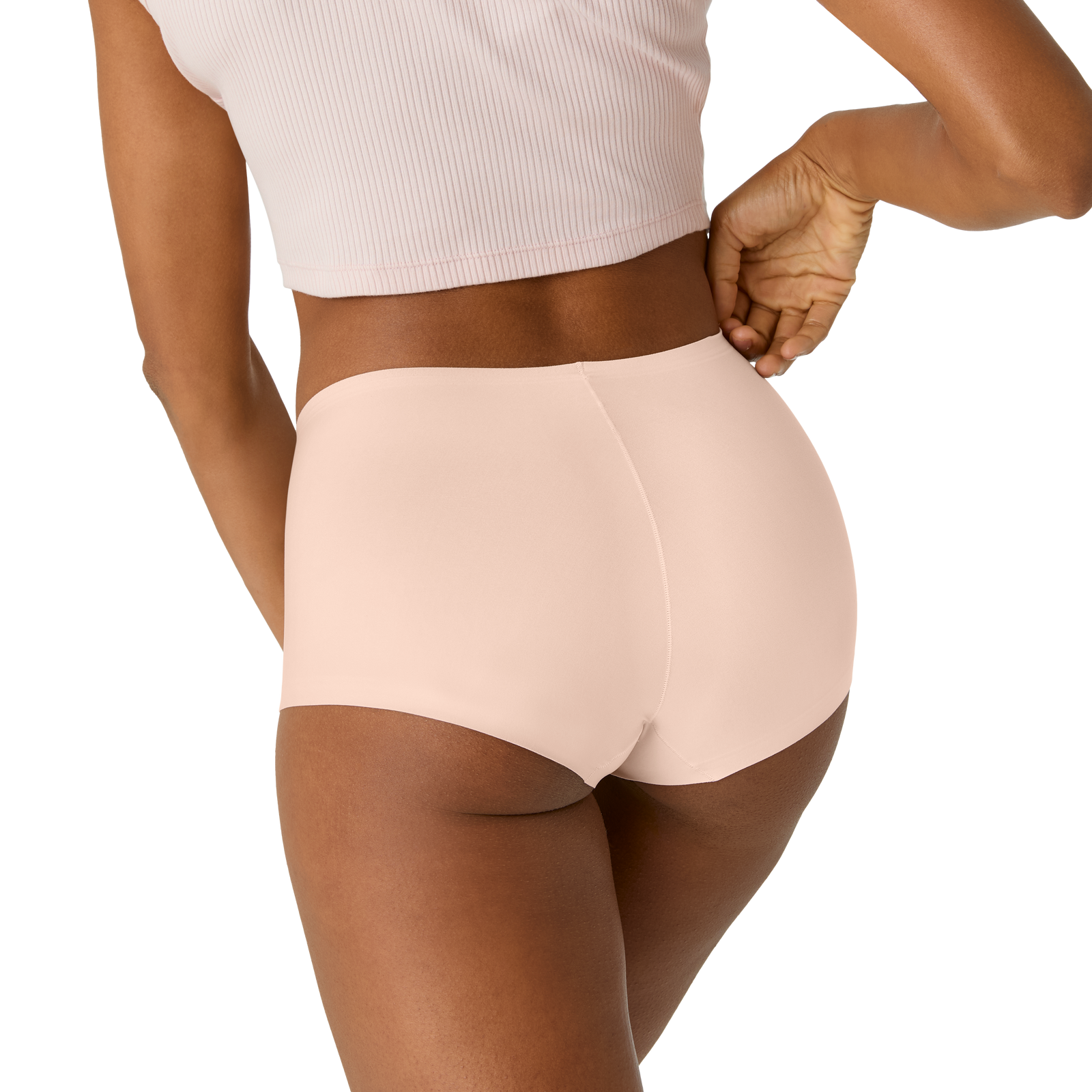 Women’s No Show High Rise Boyshort - Pink Sandstone - WO3 [7691]