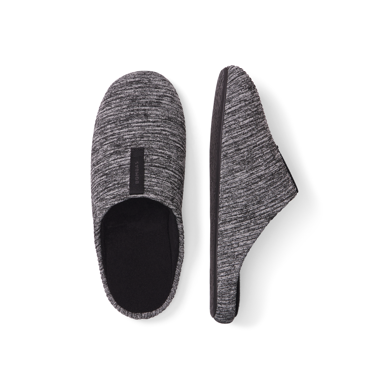 Men's Marl Knit House Slipper black-softwhite-layflat-2-transparent