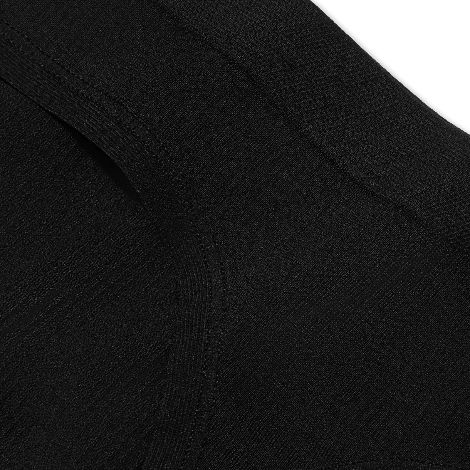 Women's Ribbed Seamless Thong - Black - Detail [7714]