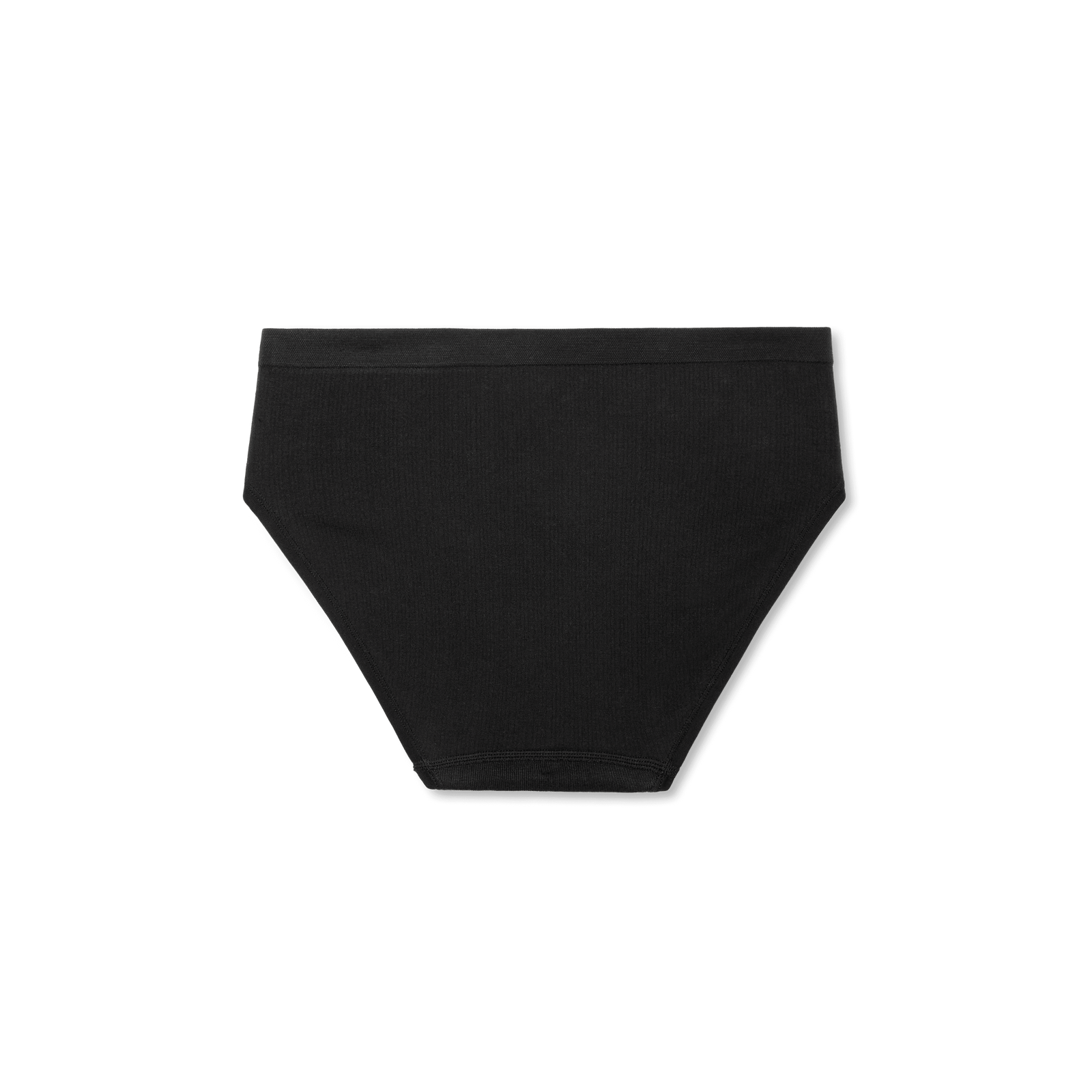 Women's Ribbed Seamless Brief - Black L Back [7716]
