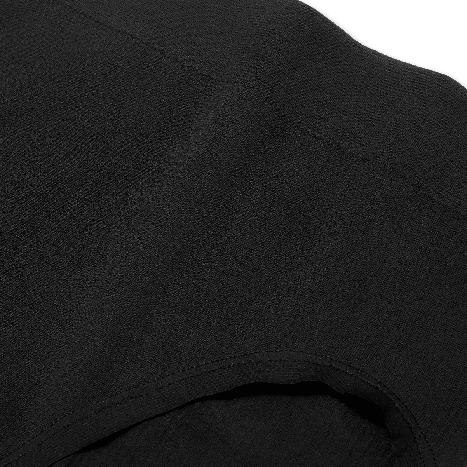 Women's Ribbed Seamless High Rise Brief - Black Detail [7718]