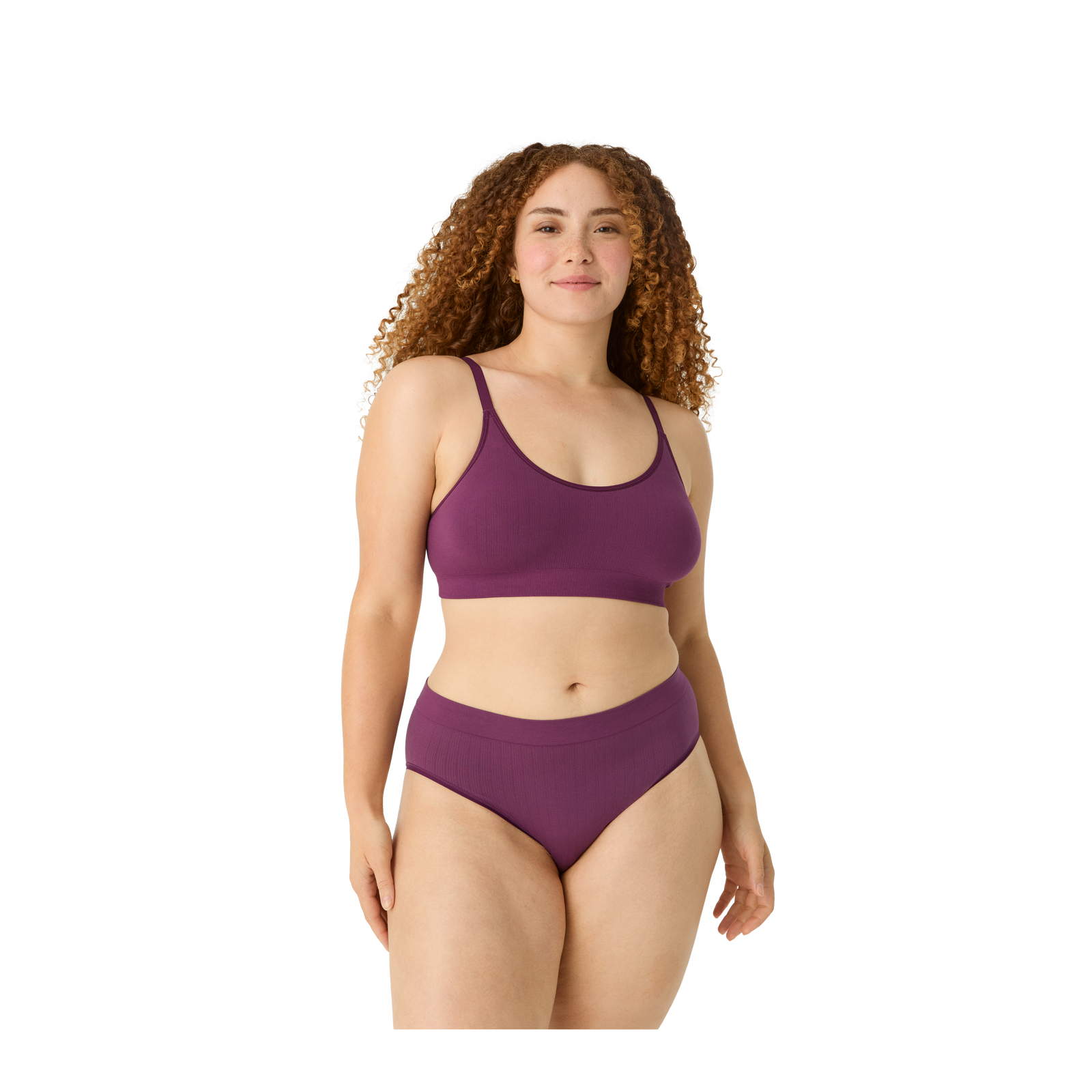 Seamless Scoop Bralette + High Rise Brief - Plum Night WO4 [7718]