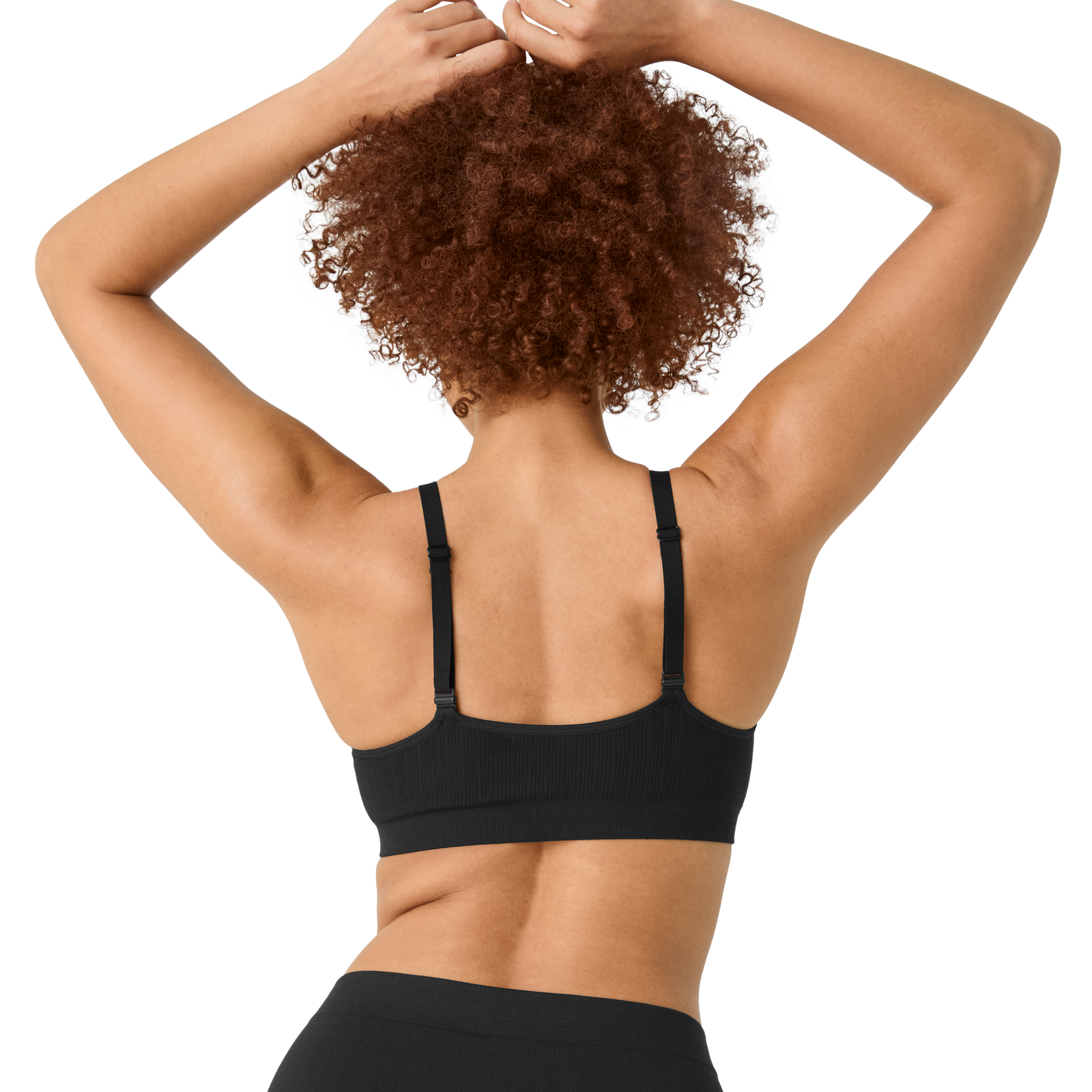 Ribbed Seamless Scoop Bralette - Black WO2 [7729]