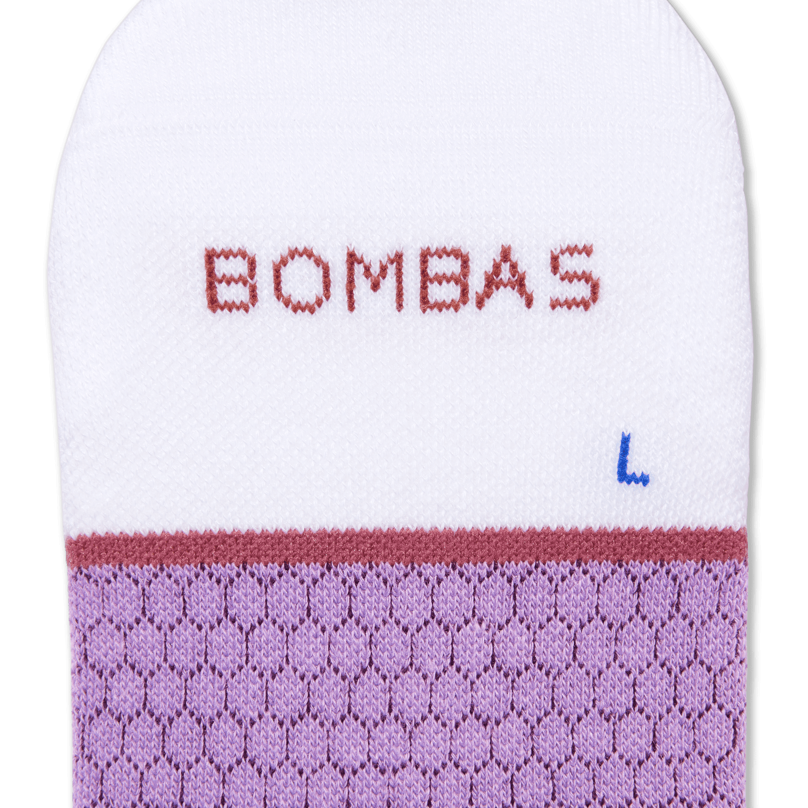 Running Calf Socks - White Violet Orchid Detail [7751]