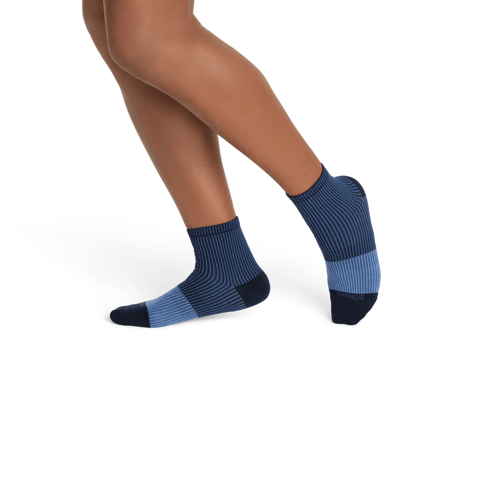 Lightweight Stripe Quarter Sock - Midnight Navy - WO2 [7766]